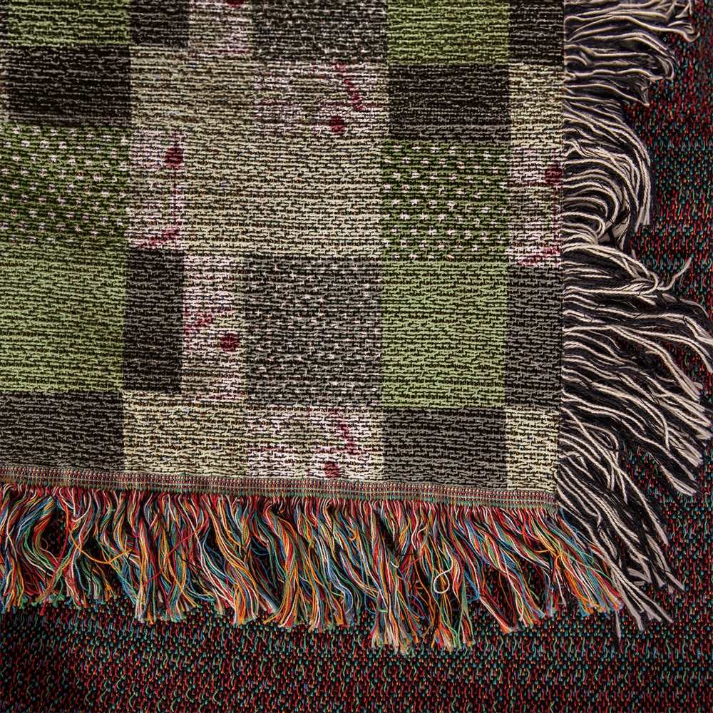 Glenna's green Heirloom woven blanket 1,920 x 1,600 x 3 to size landscape blanket