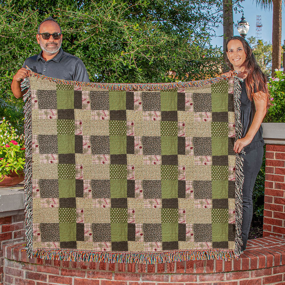 Glenna's green Heirloom woven blanket 1,920 x 1,600 x 3 to size landscape blanket
