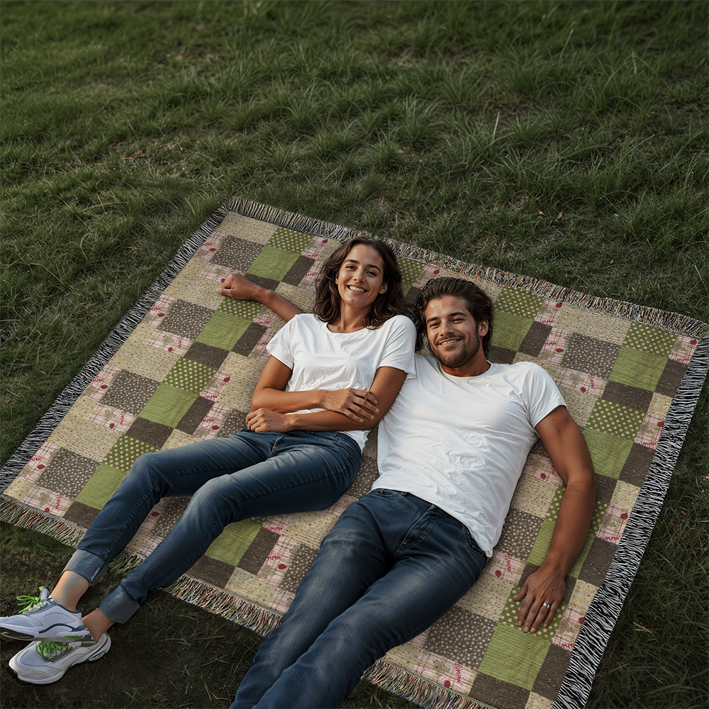 Glenna's green Heirloom woven blanket 1,920 x 1,600 x 3 to size landscape blanket