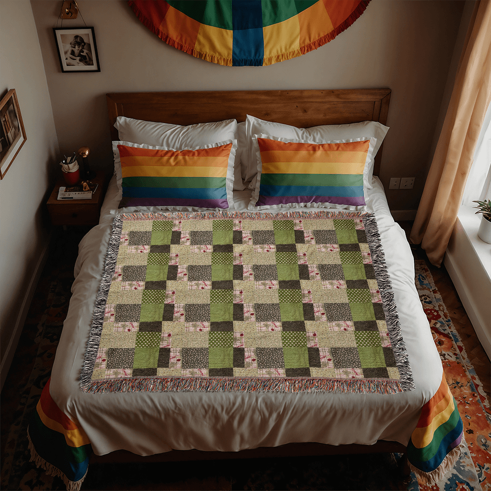 Glenna's green Heirloom woven blanket 1,920 x 1,600 x 3 to size landscape blanket