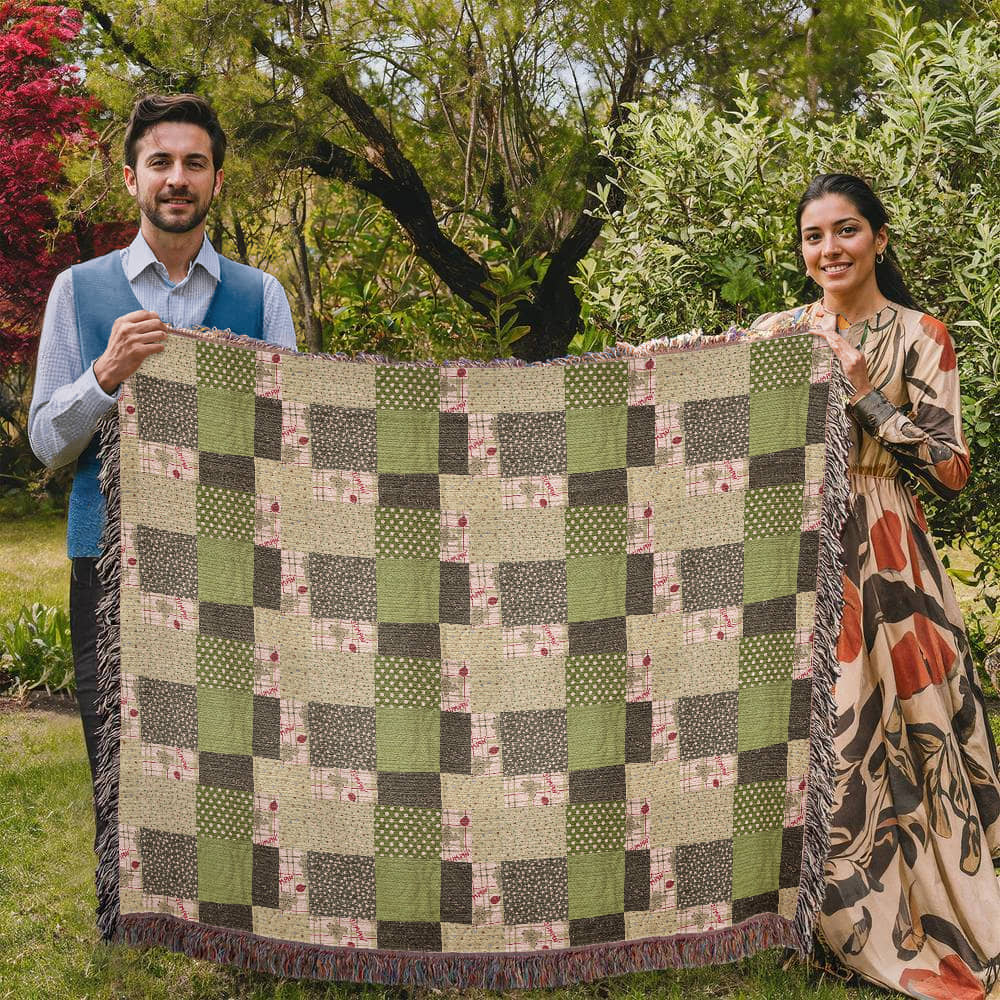 Glenna's green Heirloom woven blanket 1,920 x 1,600 x 3 to size landscape blanket