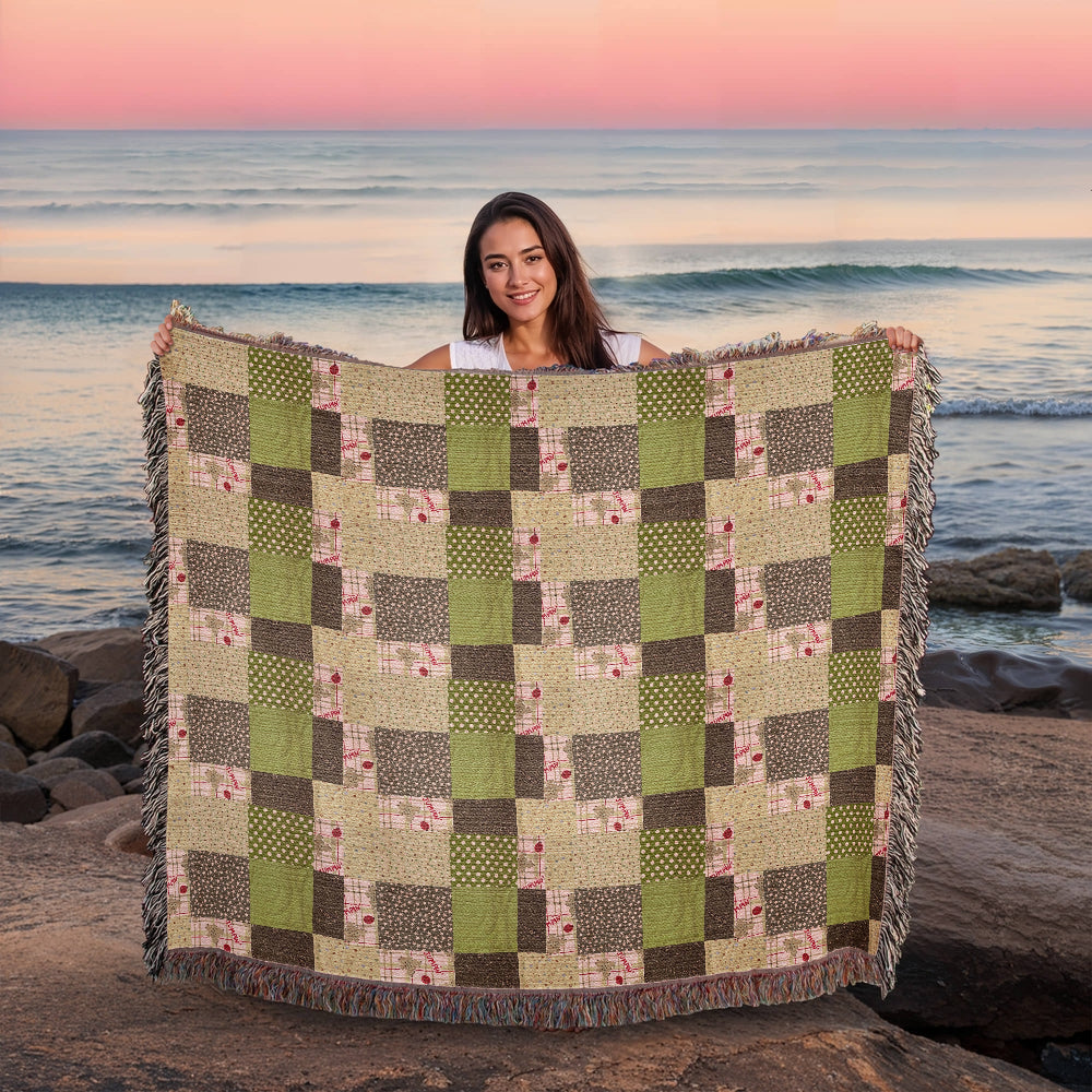 Glenna's green Heirloom woven blanket 1,920 x 1,600 x 3 to size landscape blanket