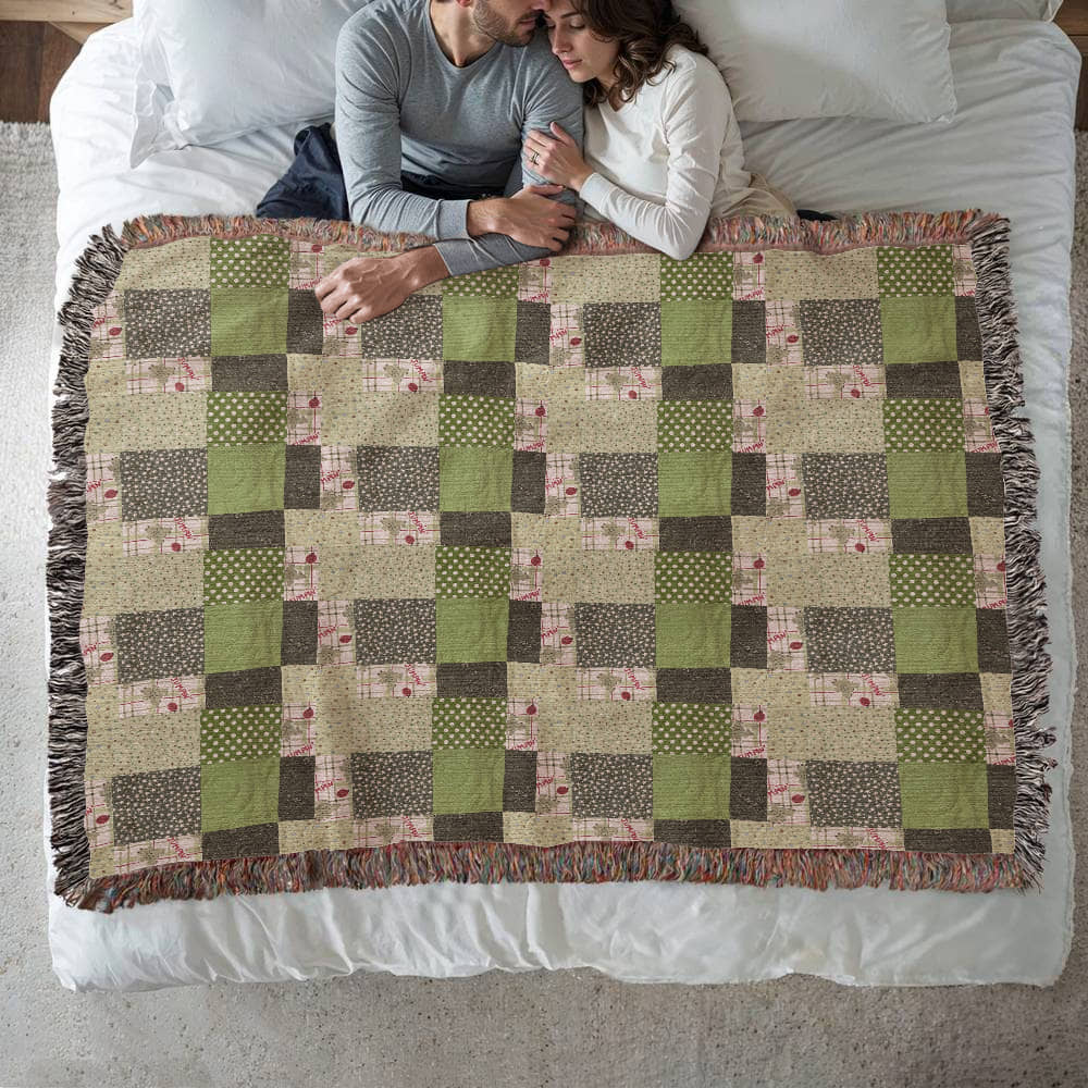 Glenna's green Heirloom woven blanket 1,920 x 1,600 x 3 to size landscape blanket