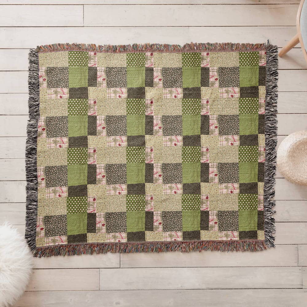 Glenna's green Heirloom woven blanket 1,920 x 1,600 x 3 to size landscape blanket