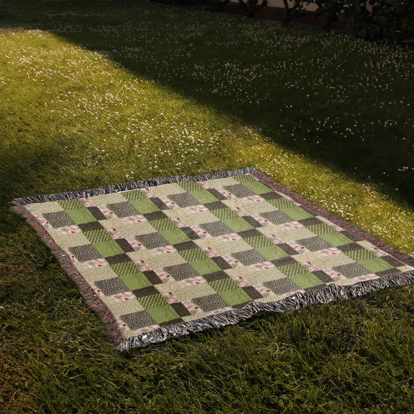 Glenna's green Heirloom woven blanket 1,920 x 1,600 x 3 to size landscape blanket