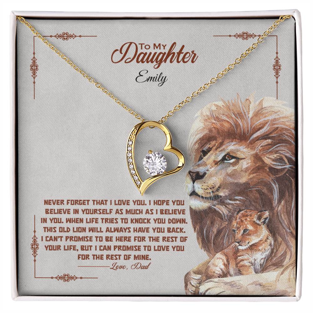 a gift box with a stainless steel heart shapped pedant necklace with a large cz diamond and small ca chip diamonds on the perimeter A