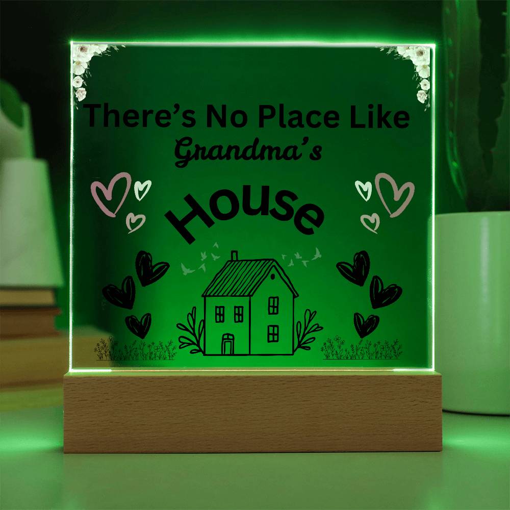 There's No Place Like Grandm's & Grandpa's house original Black text /SKU shon-acr-sq-104