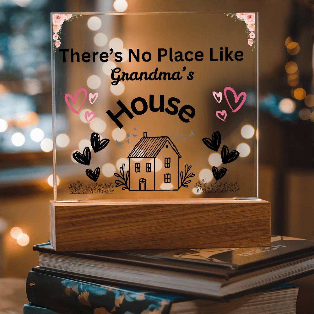 There's No Place Like Grandm's & Grandpa's house original Black text /SKU shon-acr-sq-104