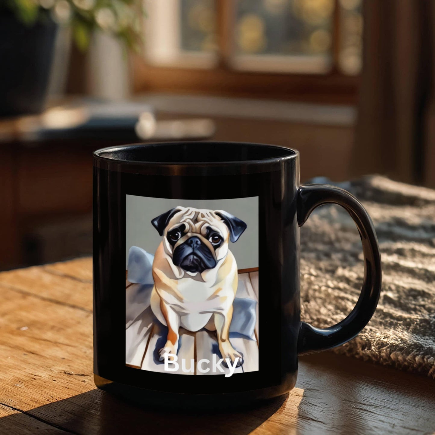 Bucky the Pug Dog Coffee Cup