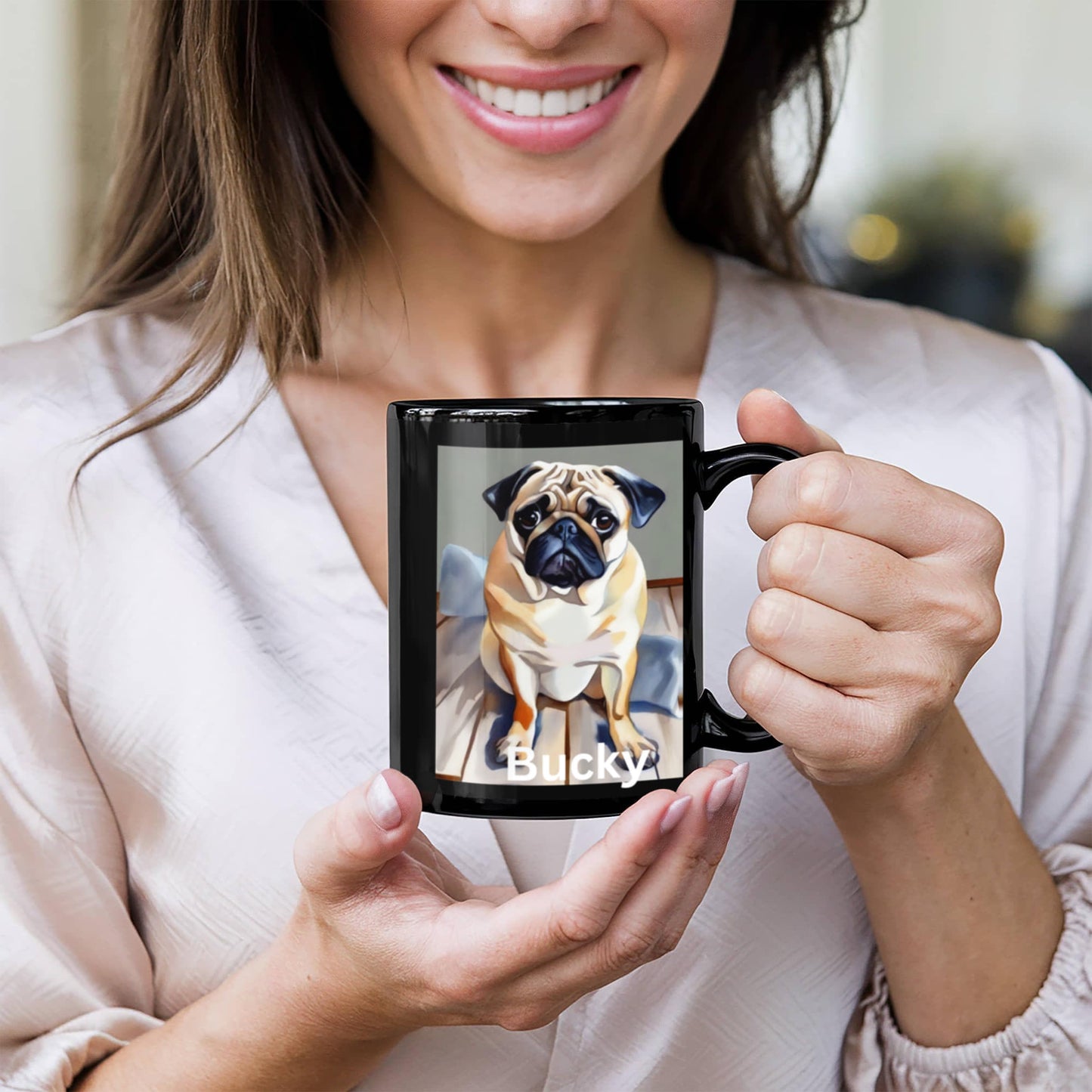 Bucky the Pug Dog Coffee Cup