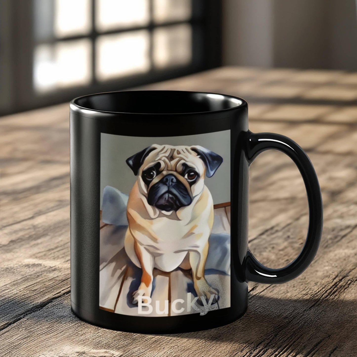 Bucky the Pug Dog Coffee Cup