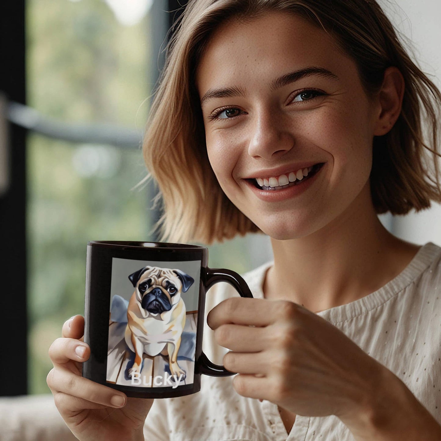 Bucky the Pug Dog Coffee Cup