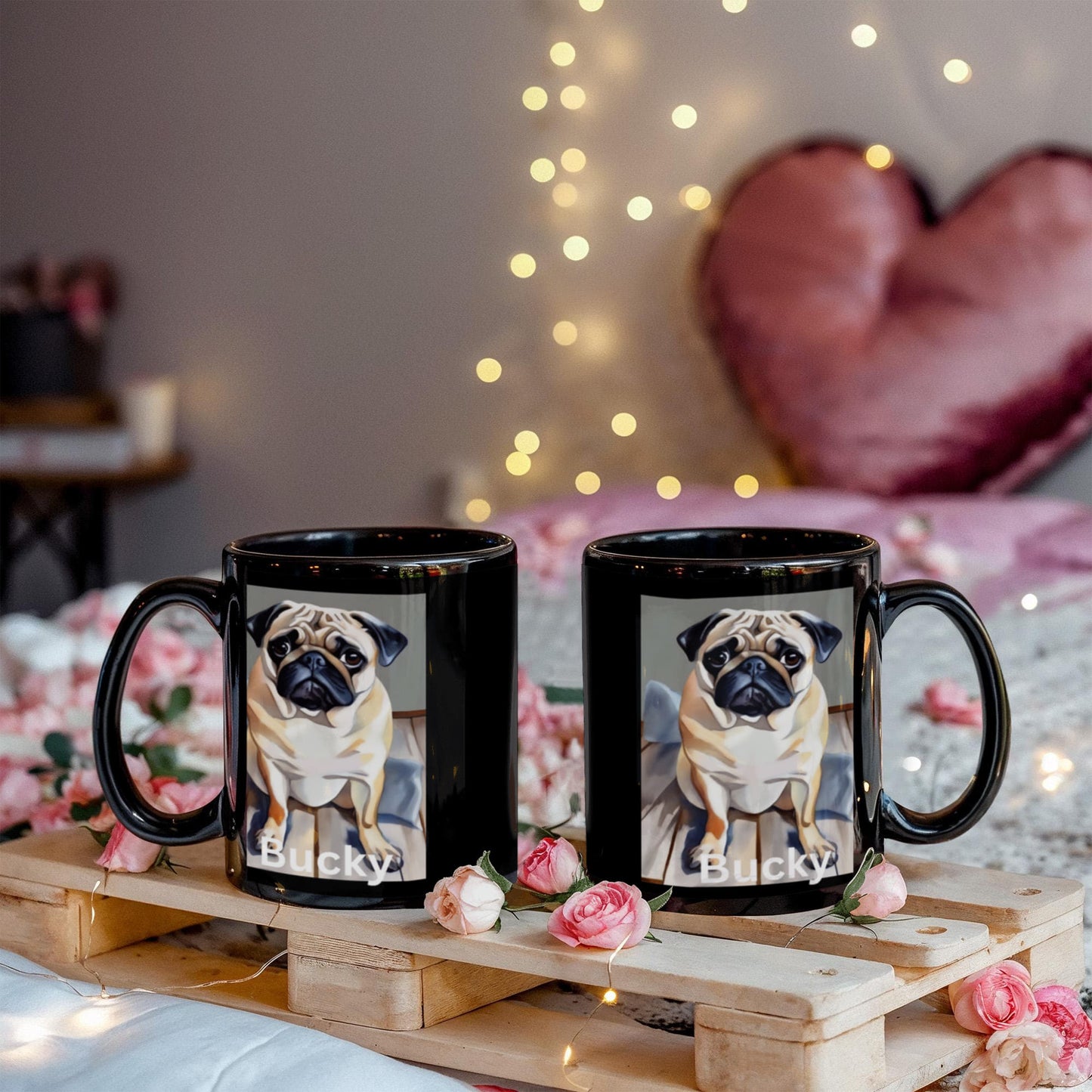 Bucky the Pug Dog Coffee Cup