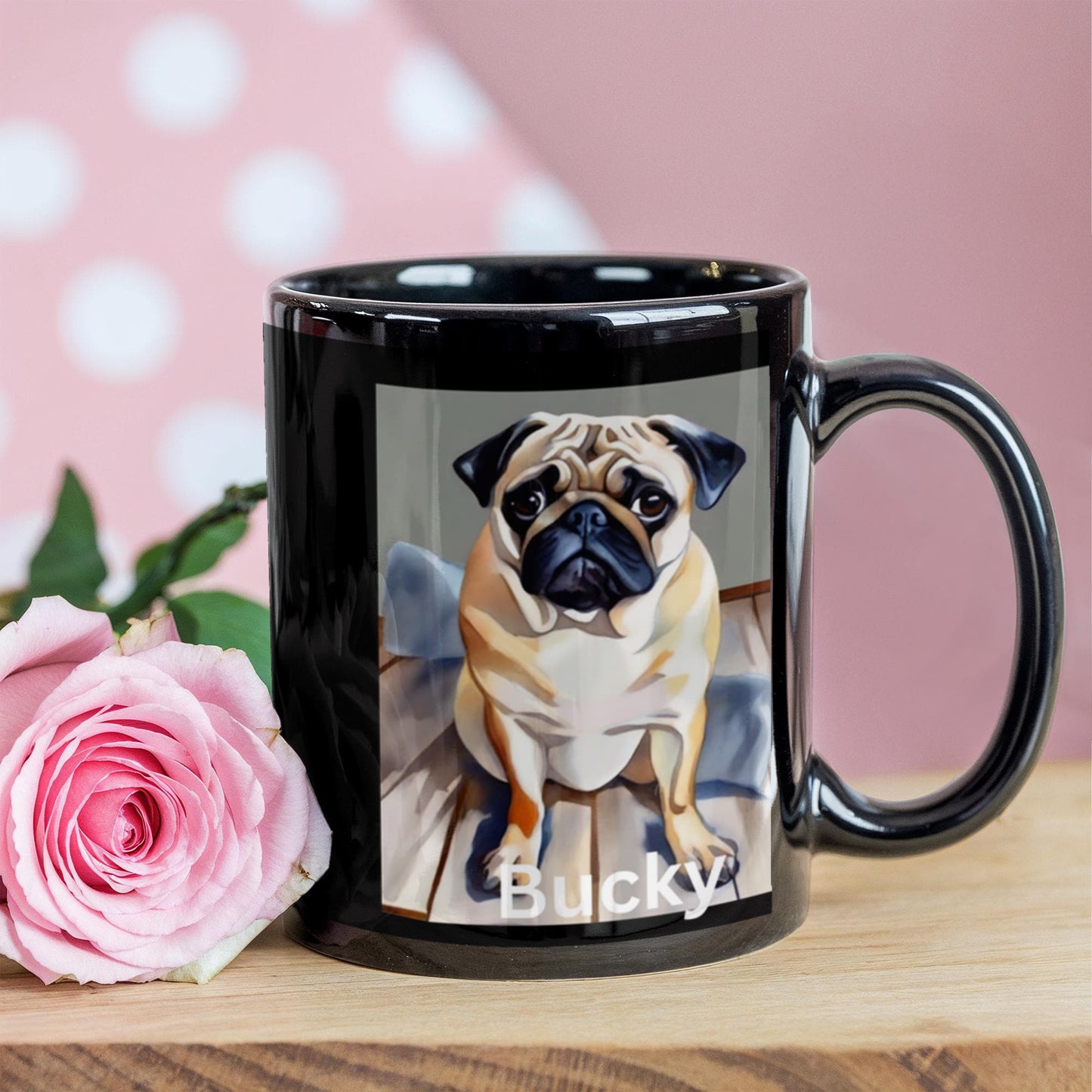 Bucky the Pug Dog Coffee Cup