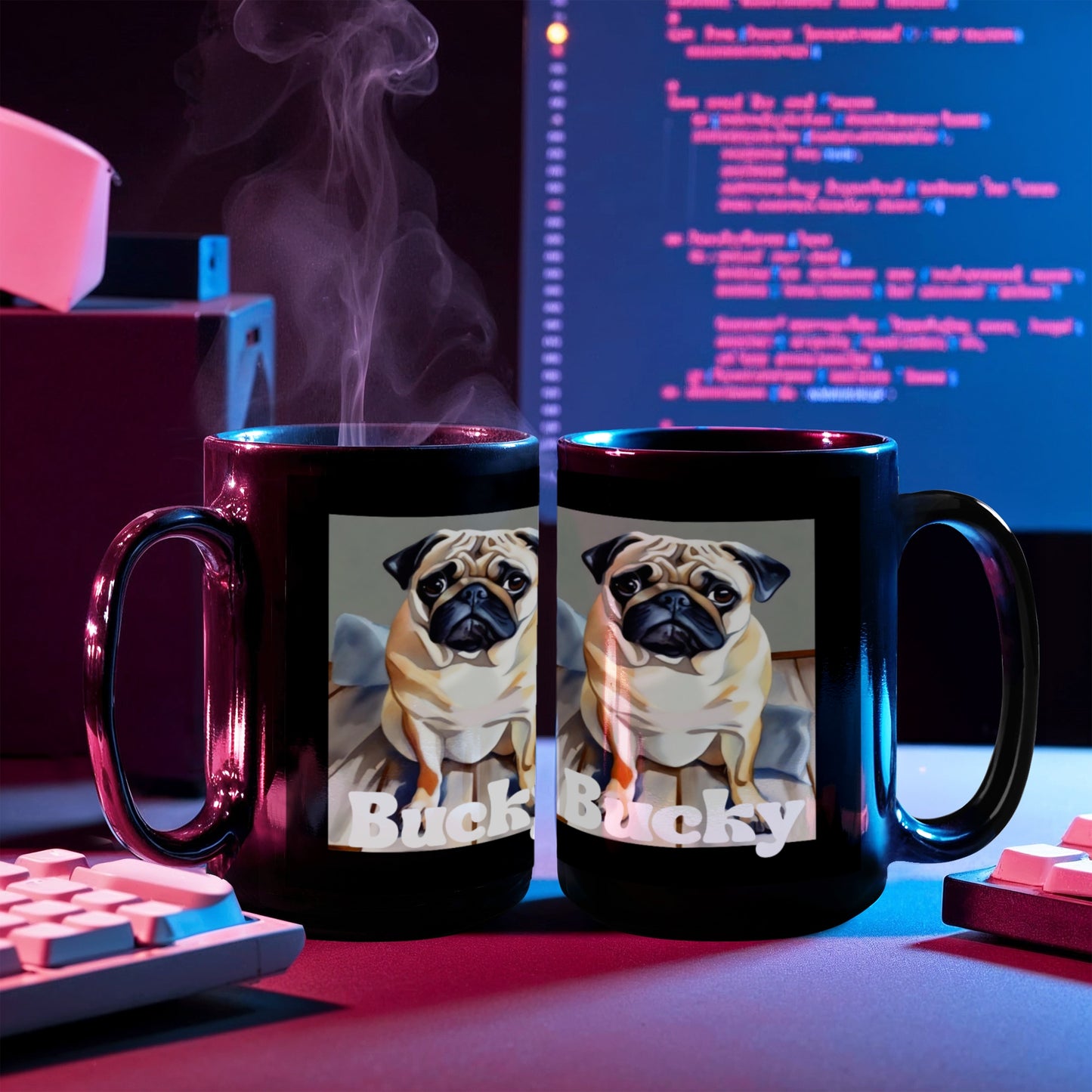 Bucky the Pug Dog Coffee Cup