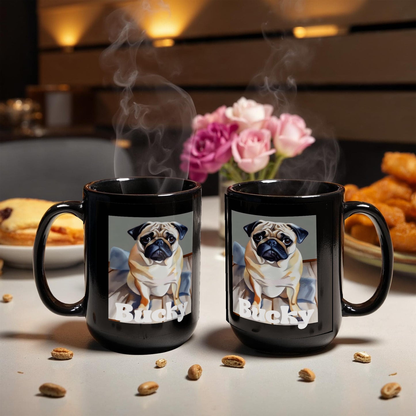 Bucky the Pug Dog Coffee Cup