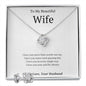 To My Beautiful Wife Necklace and Earrings set | Birthday or anniversary gift, Love knot Jewelry Necklace and Earrings Set