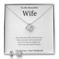 To My Beautiful Wife Necklace and Earrings set | Birthday or anniversary gift, Love knot Jewelry Necklace and Earrings Set