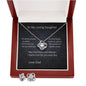 love knot necklace with matching earrings and mahogany box