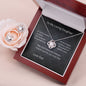love knot necklace with matching earrings and mahogany box