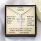 To My Grandson, Trust In The Lord with All Of Your Heart Lean Not To Your Own Understanding, Personalized Cross Necklace