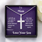 To Mom Cross Necklace, From Your Son - My Help Comes From The Lord, Who Made Heaven And Earth Psalm 121:1-2