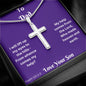 To Dad Cross Necklace, From Your Son - My Help Comes From The Lord, Who Made Heaven And Earth