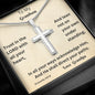 To My Grandson, Trust In The Lord with All Of Your Heart Lean Not To Your Own Understanding, Personalized Cross Necklace