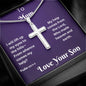 To Mom Cross Necklace, From Your Son - My Help Comes From The Lord, Who Made Heaven And Earth Psalm 121:1-2