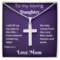 To My Loving Daughter Necklace - Psalm 121:1- My Help conmes From The Lord, Artisan cross, Cross Neckalce