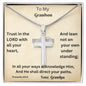 To My Grandson, Trust In The Lord with All Of Your Heart Lean Not To Your Own Understanding, Personalized Cross Necklace