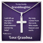 to My Lovely Granddaughter Necklace, My Help Comes From The Lord, Who Made Heaven And Earth, Love Grandma , Cross Necklace Gift