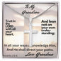 to My Grandson, Trust In The Lord With All Of Your Heart, Gift To Grandson, Cross Necklace