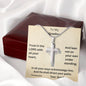 To My Grandson, Trust In The Lord with All Of Your Heart Lean Not To Your Own Understanding, Personalized Cross Necklace