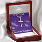 To My Loving Mom Cross Necklace, Psalm 121:1-2, I Will Lift Up My Eyes To The Hills, Artisan Cross Necklace