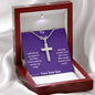 To Dad Cross Necklace, From Your Son - My Help Comes From The Lord, Who Made Heaven And Earth