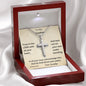To My Grandson, Trust In The Lord with All Of Your Heart Lean Not To Your Own Understanding, Personalized Cross Necklace