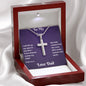 To My Son Psalm 121:1-2 Who Made Heaven And Earth, Artisan Cross Necklace