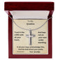 To My Grandson, Trust In The Lord with All Of Your Heart Lean Not To Your Own Understanding, Personalized Cross Necklace