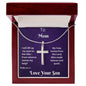 To Mom Cross Necklace, From Your Son - My Help Comes From The Lord, Who Made Heaven And Earth Psalm 121:1-2
