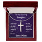 To My Loving Daughter Necklace - Psalm 121:1- My Help conmes From The Lord, Artisan cross, Cross Neckalce
