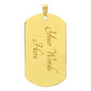 Luxury Military Necklace: 24" (61cm) with upgraded clasp Dog Tag:&nbsp;28.5mm x 51mm 18K gold finish 