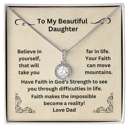 Daughter - Your Faith Can Move Mountains | Eternal Hope Necklace | Gift For Daughter From Dad