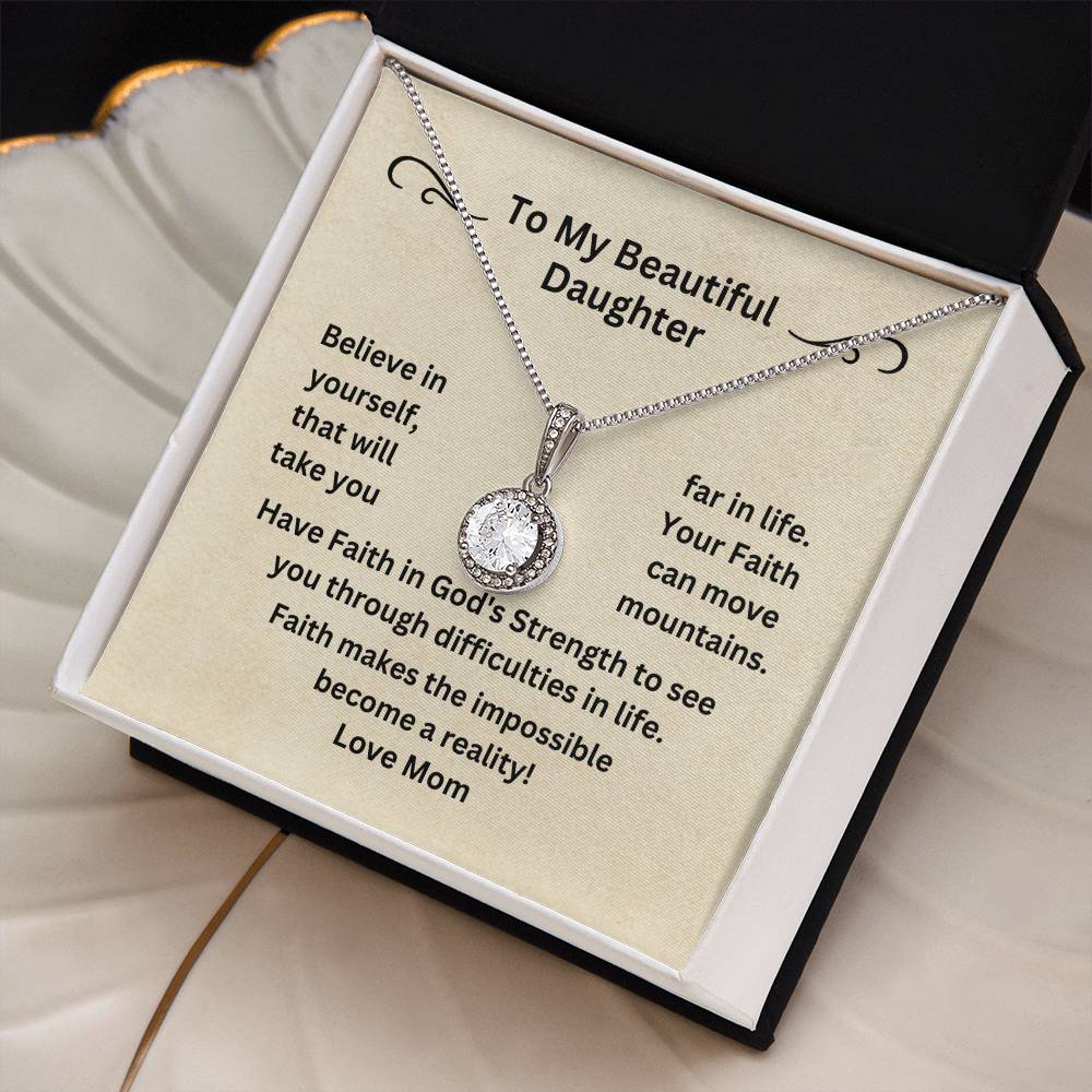 Daughter - Your Faith Can Move Mountains | Eternal Hope Necklace | Gift For Daughter From Mom