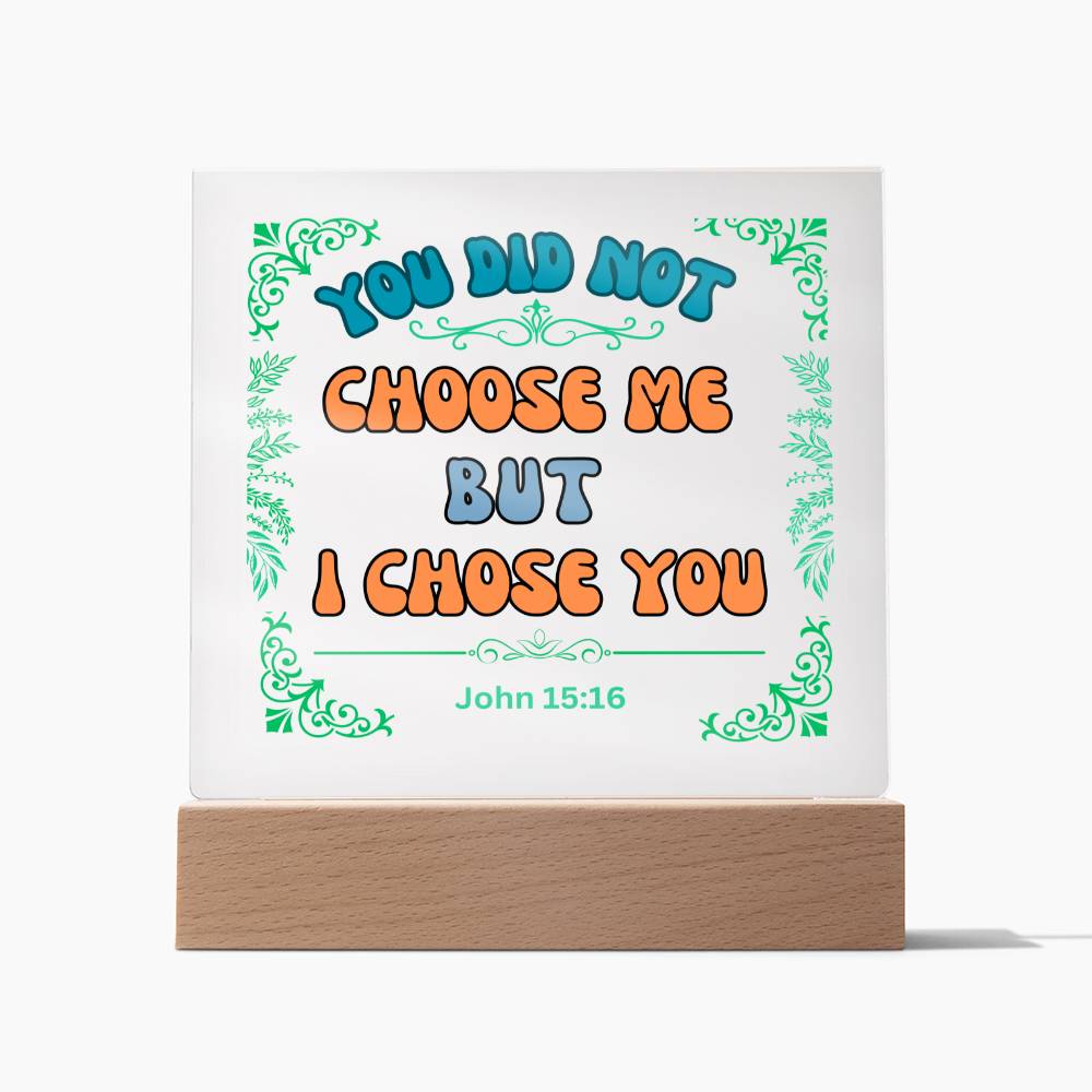 "Acrylic Plaque Night Light Product with Bible Verse: A stunning acrylic plaque featuring a comforting Bible verse, beautifully illuminated as a night light."