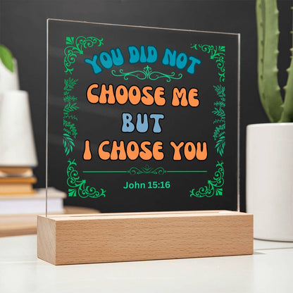 "Acrylic Plaque Night Light Product with Bible Verse: A stunning acrylic plaque featuring a comforting Bible verse, beautifully illuminated as a night light."