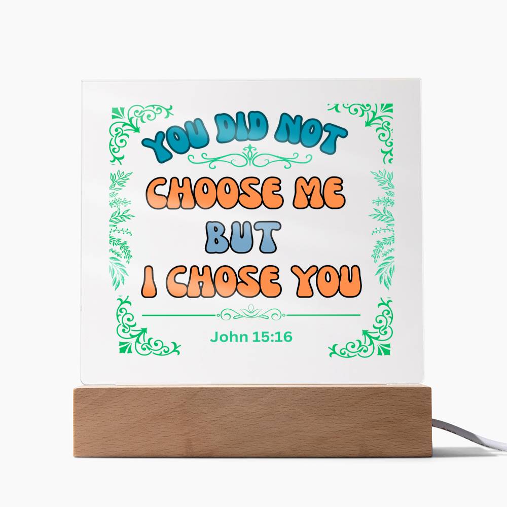 "Acrylic Plaque Night Light Product with Bible Verse: A stunning acrylic plaque featuring a comforting Bible verse, beautifully illuminated as a night light."