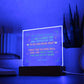 "Acrylic Plaque Night Light Product with Bible Verse: A stunning acrylic plaque featuring a comforting Bible verse, beautifully illuminated as a night light."