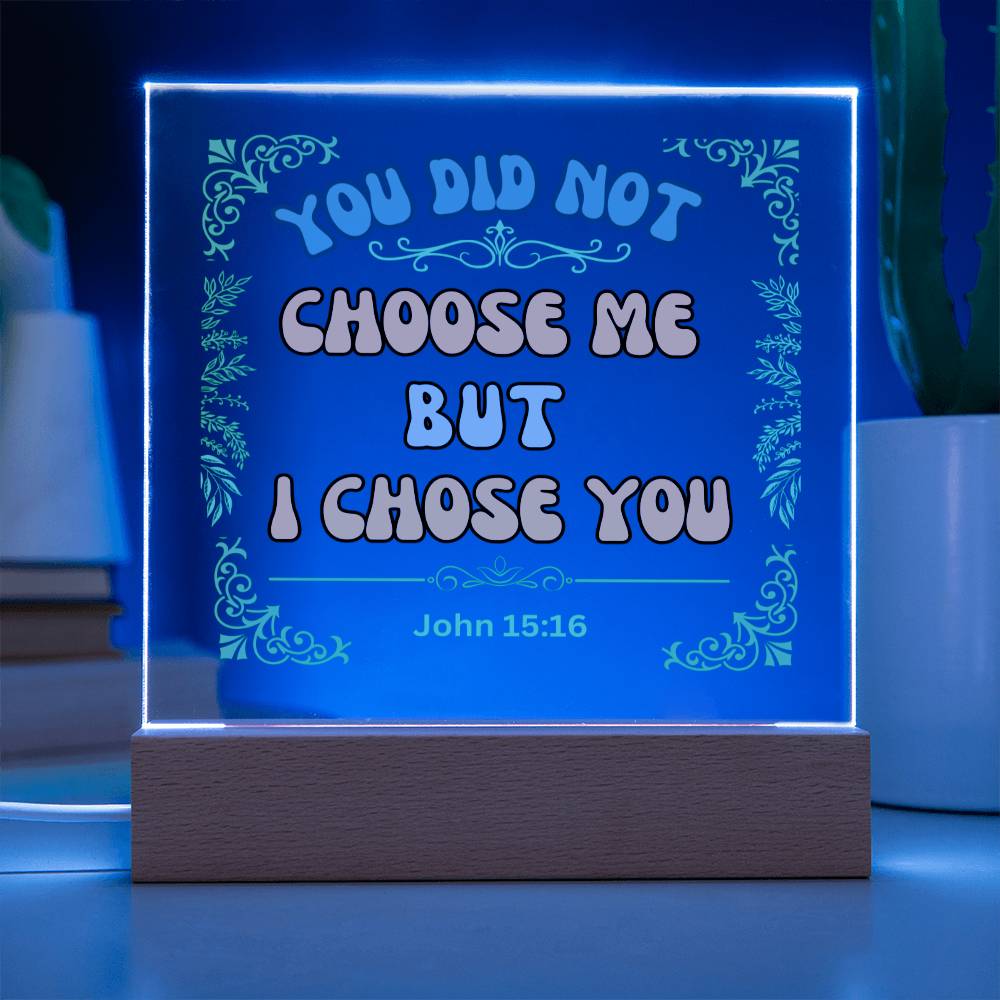 "Acrylic Plaque Night Light Product with Bible Verse: A stunning acrylic plaque featuring a comforting Bible verse, beautifully illuminated as a night light."