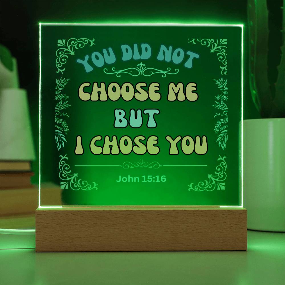 "Acrylic Plaque Night Light Product with Bible Verse: A stunning acrylic plaque featuring a comforting Bible verse, beautifully illuminated as a night light."